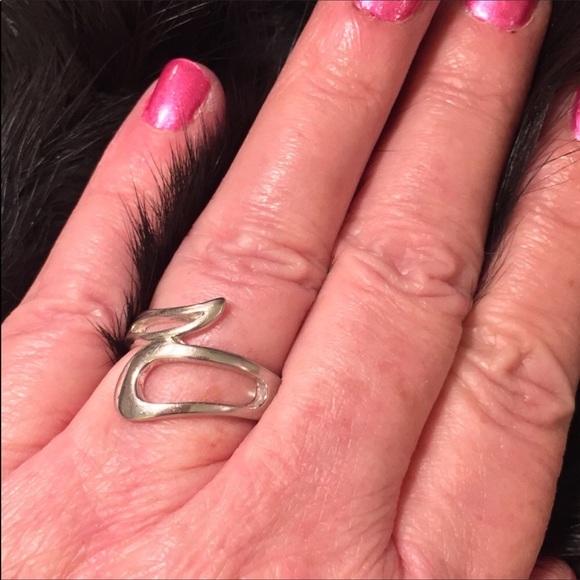 925 SterlingSilver Cut Out Spoon Ring sz 7.1 - Picture 2 of 8